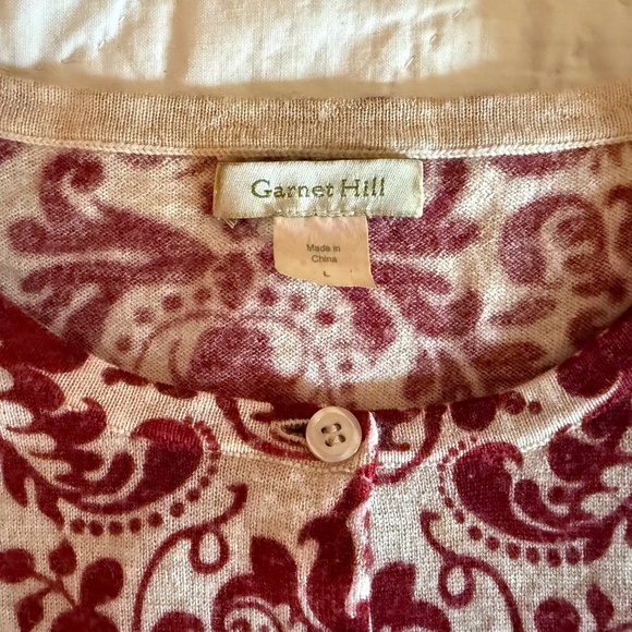 Garnet Hill 100% Merino Wool cardigan, large - Picture 2 of 4